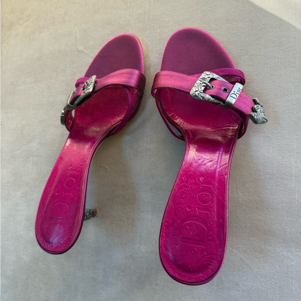 Vintage Dior Western Kitten Heel Sandals - Picture 2 of 6